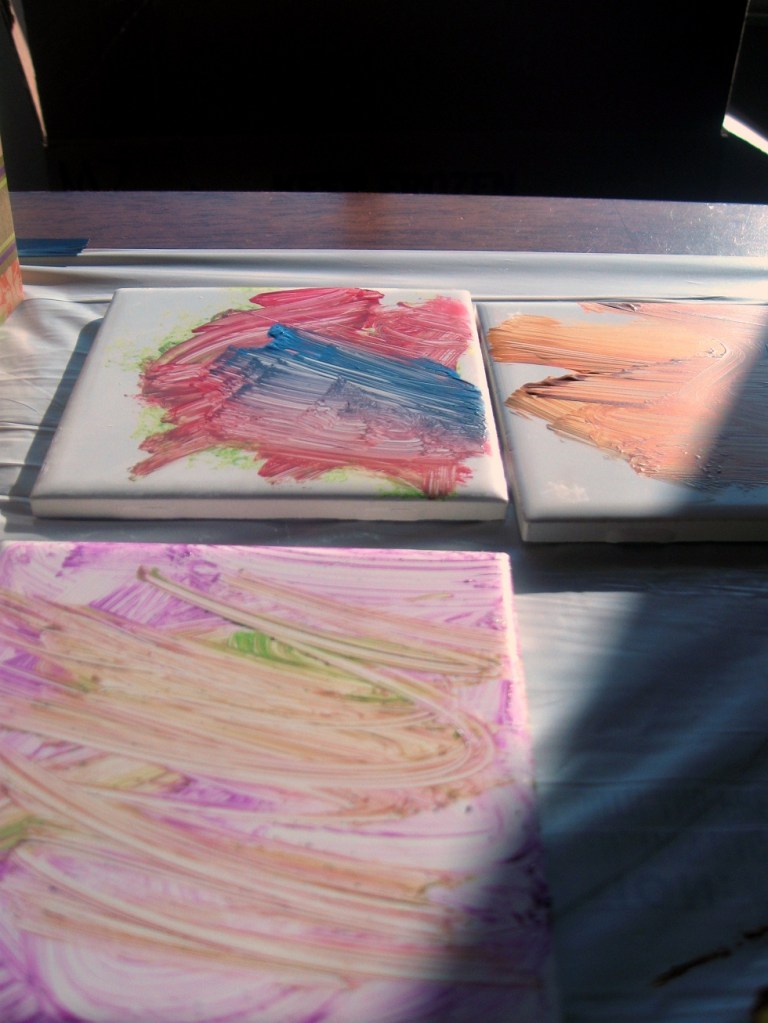 Tile painting with the kiddo turned out pretty well. She even wants to do it again. So I am counting it as a win.