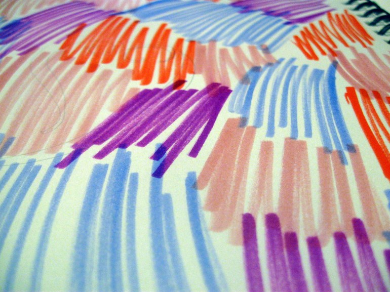 Just a bunch of scribbles with water soluable markers.