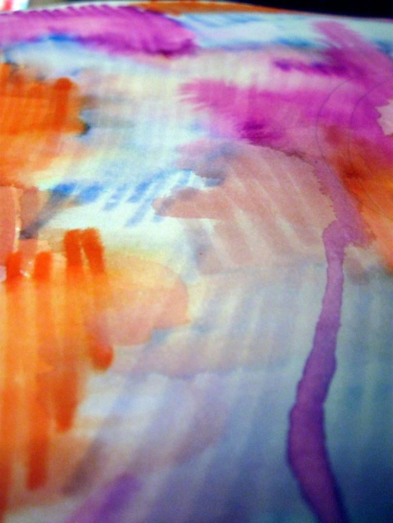 After water. Once it dries, I can start drawing.