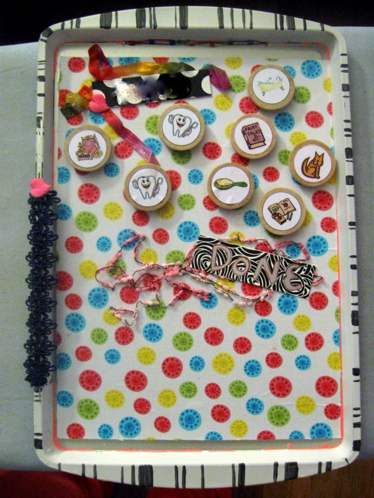 Chore board for a 7 year old. She loves pink and black.