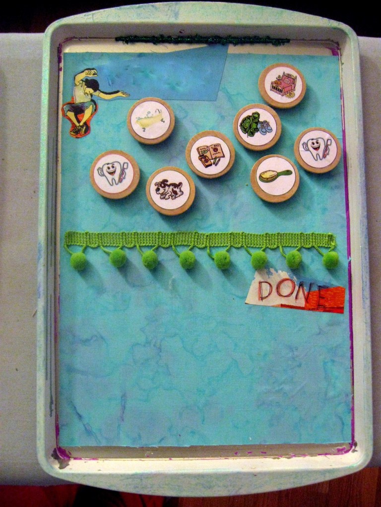 For one three year old girl who loves blue, green and dancing.