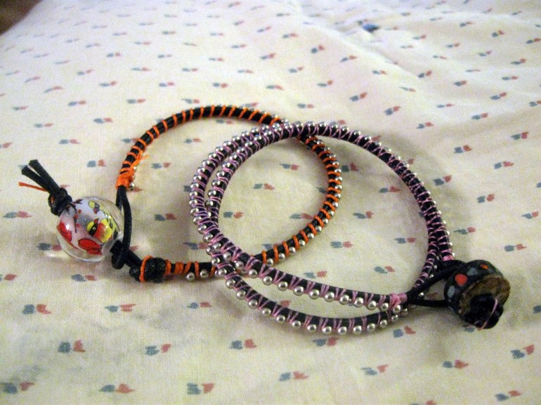 Two finished bracelets. One for me, one for a friend.