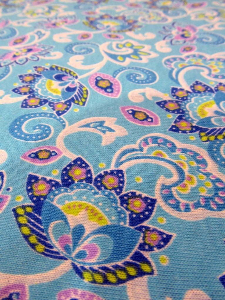 Different blues, lime green and tiny touches of pink. This tiny bit of perfection has been in my stash for years. And it's about to get used.