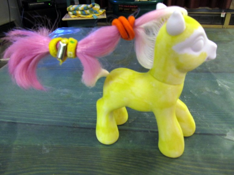 Very bright, yellowy green. Hopefully that makes the smaller details pop later.