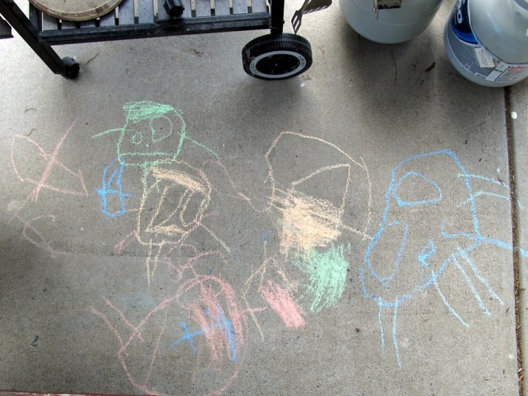 Living with an artist! One of the best parts ever of little kids is their complete abandon when it comes to creating.