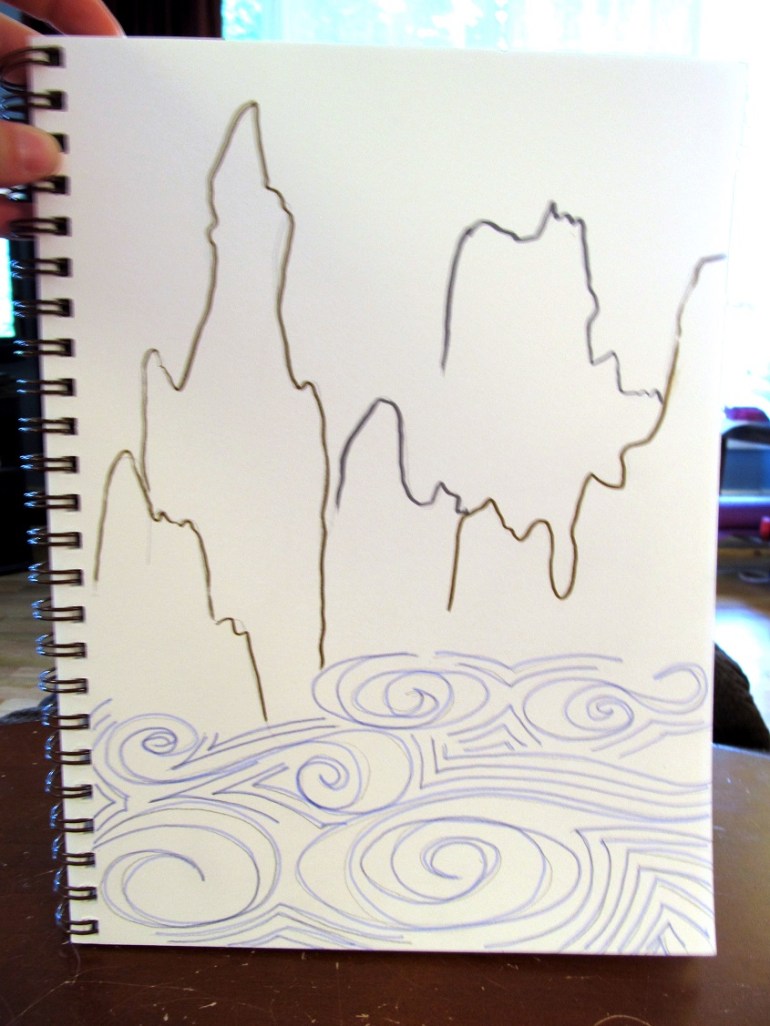 Quick base sketch. I met my goal -- no thinking, just drawing.