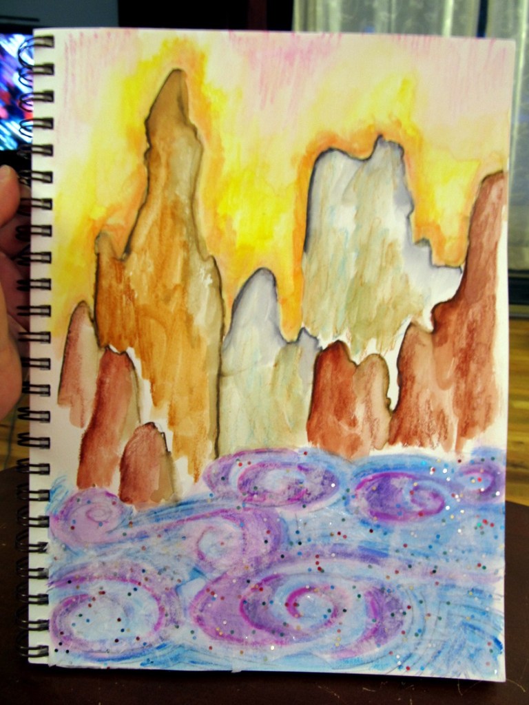 Brighter than the colors from the inspiration landscape, but I love it.