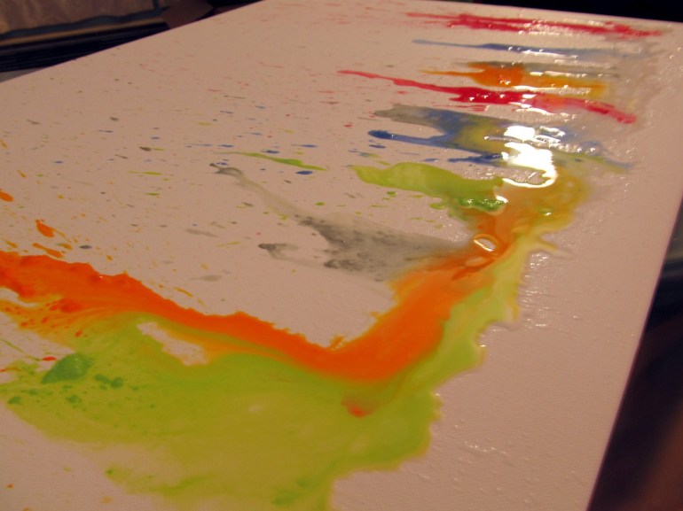 Some dribbles and splashing...a good start.