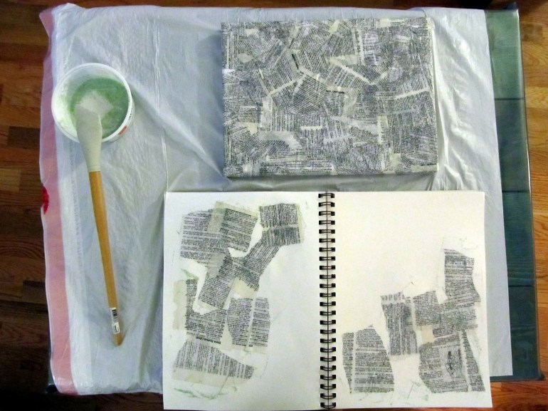 Started the base for a friend's painting. And then I took the extra bits and added them to my sketchbook. Sometimes I need to start a background without knowing where the page is going.