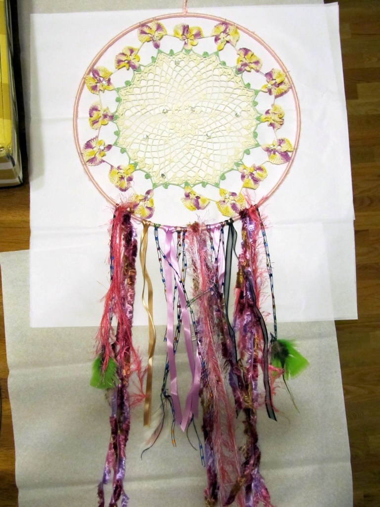 A fun dream catcher for a little girls room.