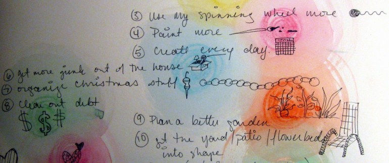 This is how I set and prioritize goals. Writing, then adding paint. It really does help.