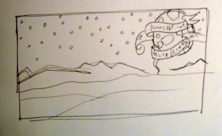 An idea for a painting. I am imagining it as a night scene with lots of layering.