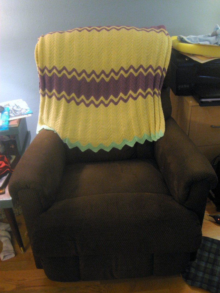 Nothing says crochet like a ripple afghan.