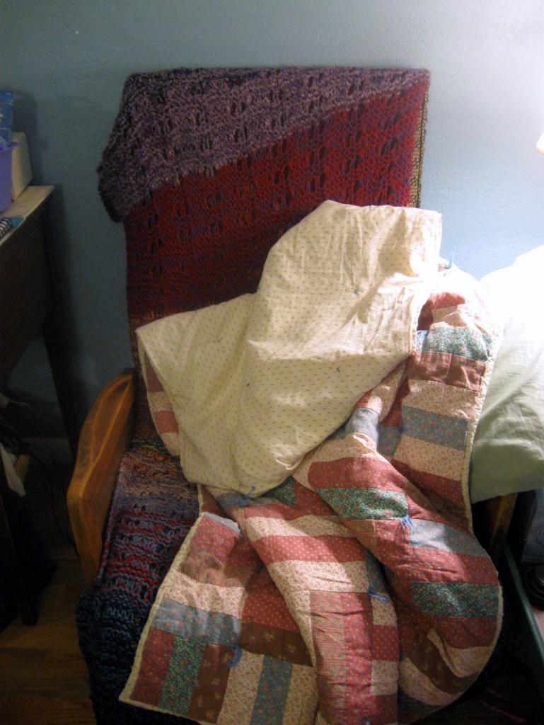 This chair is a mess, but I am using my baby pass to excuse it.