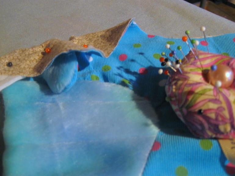 So much pinning and so many layers. This is a decent test of my sewing metal.