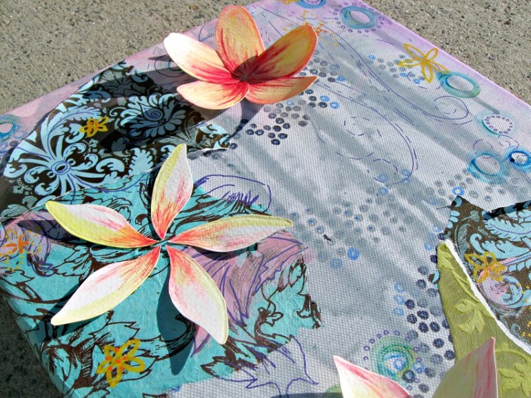 My finished auction item with low relief flowers. This time around, I went more accessible and smaller. Hopefully this one will find a happy home. If not, I know which friend is getting it.