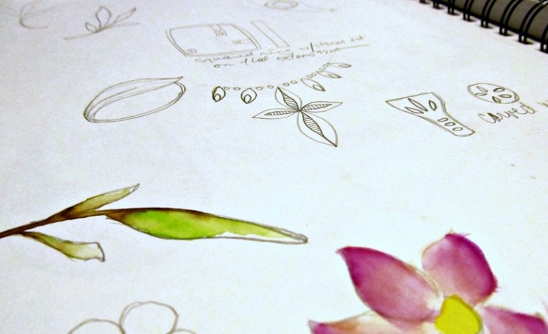 Some quick, rough sketches of jewelry (and apparently flowers) that have been in my head.