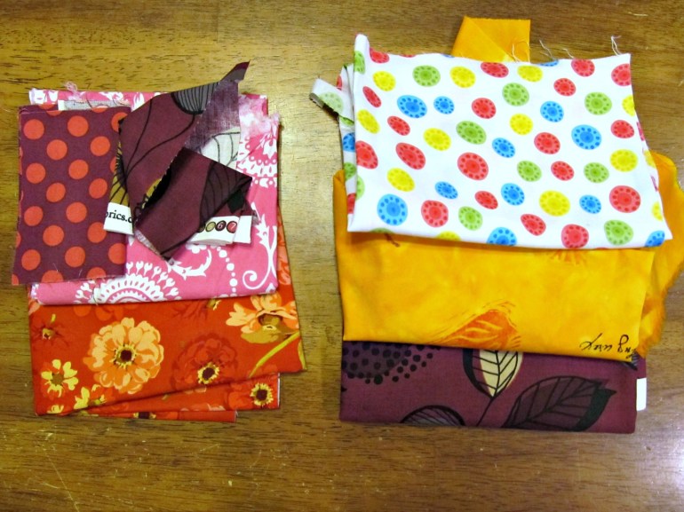 These are all the fabrics my daughter picked. I think she has pretty good taste!