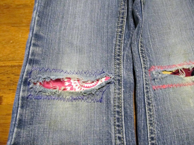 Lots of messy machine and hand stitches. Even better, there is pink and purple, My daughter will be thrilled.