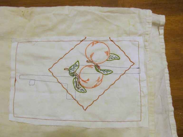 Peaches! Now you can see why I needed to save that towel for patching purposes.