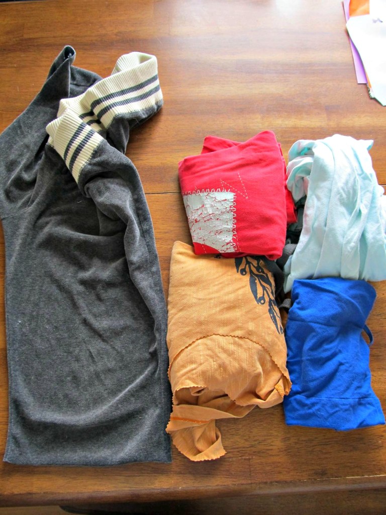 All the fabrics I pulled to start with. I only used three, but it's good to know I could make more hats easily.