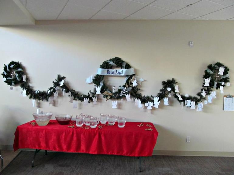 The angel wall at church. Giving back should really be a part of every day, put paramount during the holidays. No matter what you have, it's more than someone else.